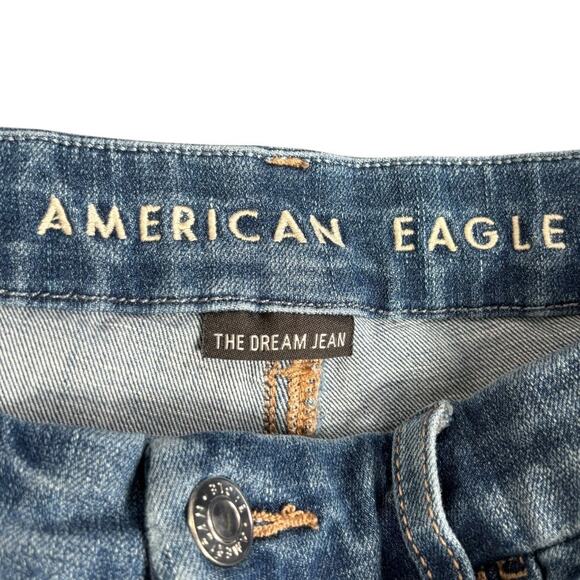 American Eagle The Dream Jean Distressed Skinny Jeans Size 4 Regular Stretch - Picture 6 of 10
